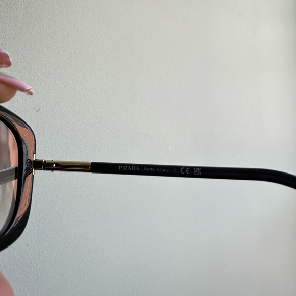 PRADA Womens Black & Gold Square frame shades SPR04W - Picture 5 of 10